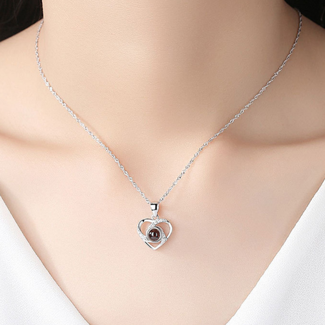 Personalised Heart Projection Necklace – Hold a Memory Close